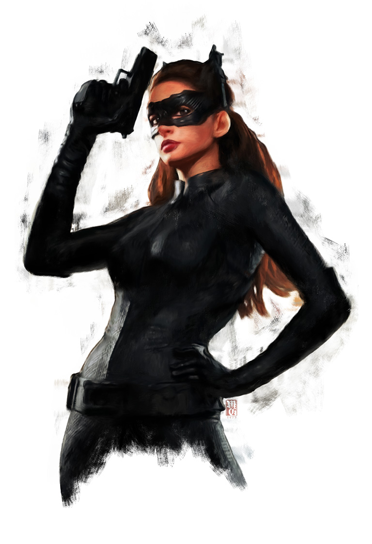 Catwoman illustration of Anne Hathaway