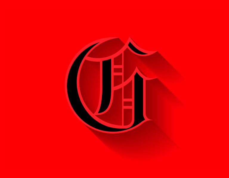 Custom blackletter capital G character