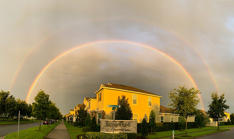 Double rainbow over the neighborhood