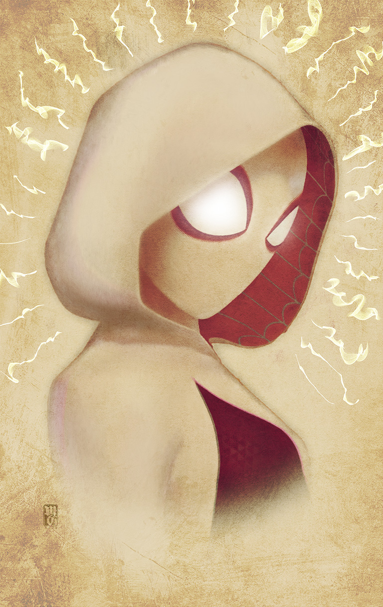 Illustration of Spider-Gwen from the Spiderverse