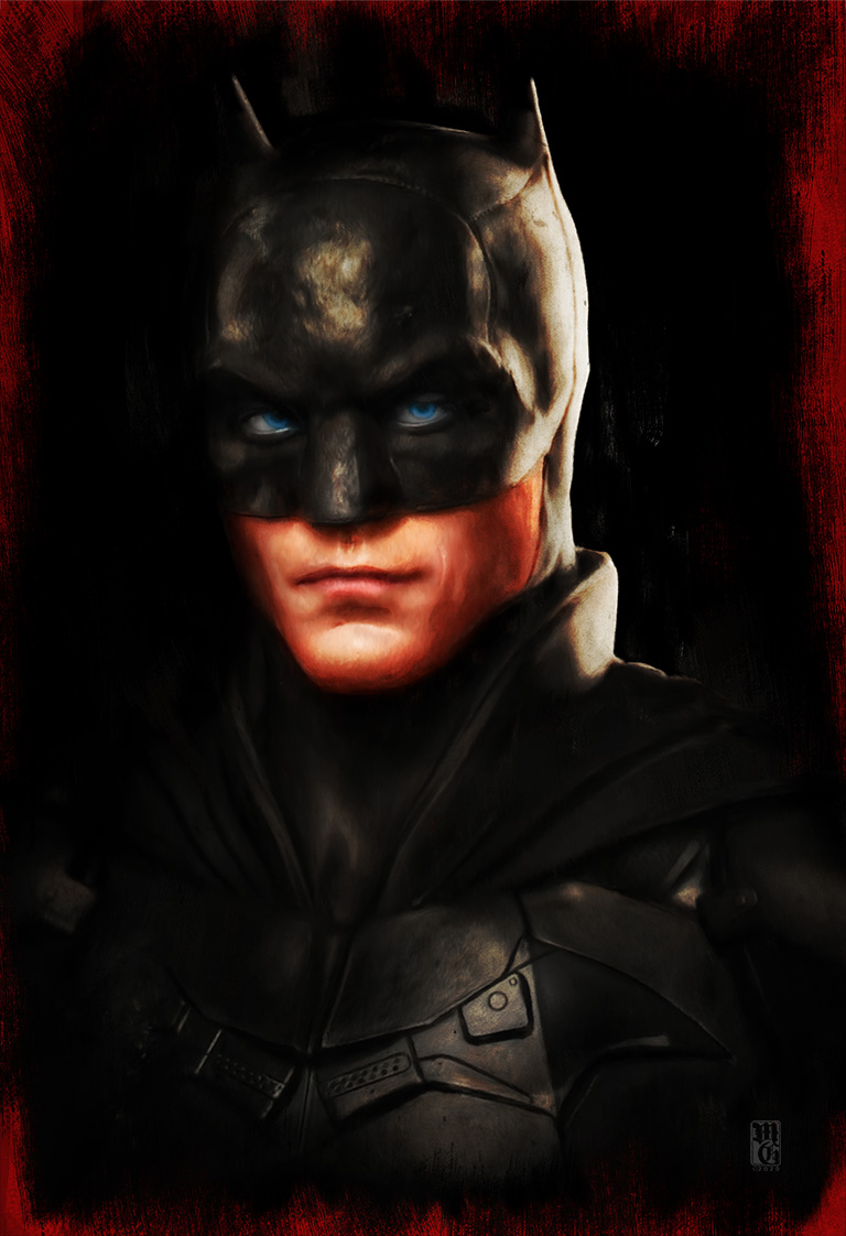 Portrait of Robert Pattinson as Batman