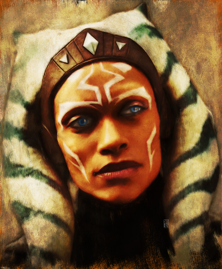 Portrait of Rosario Dawson as Ahsoka Tano