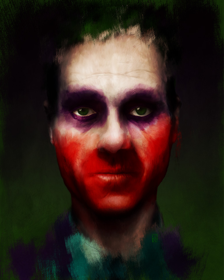 Sketch portrait of Jack Napier, the Joker