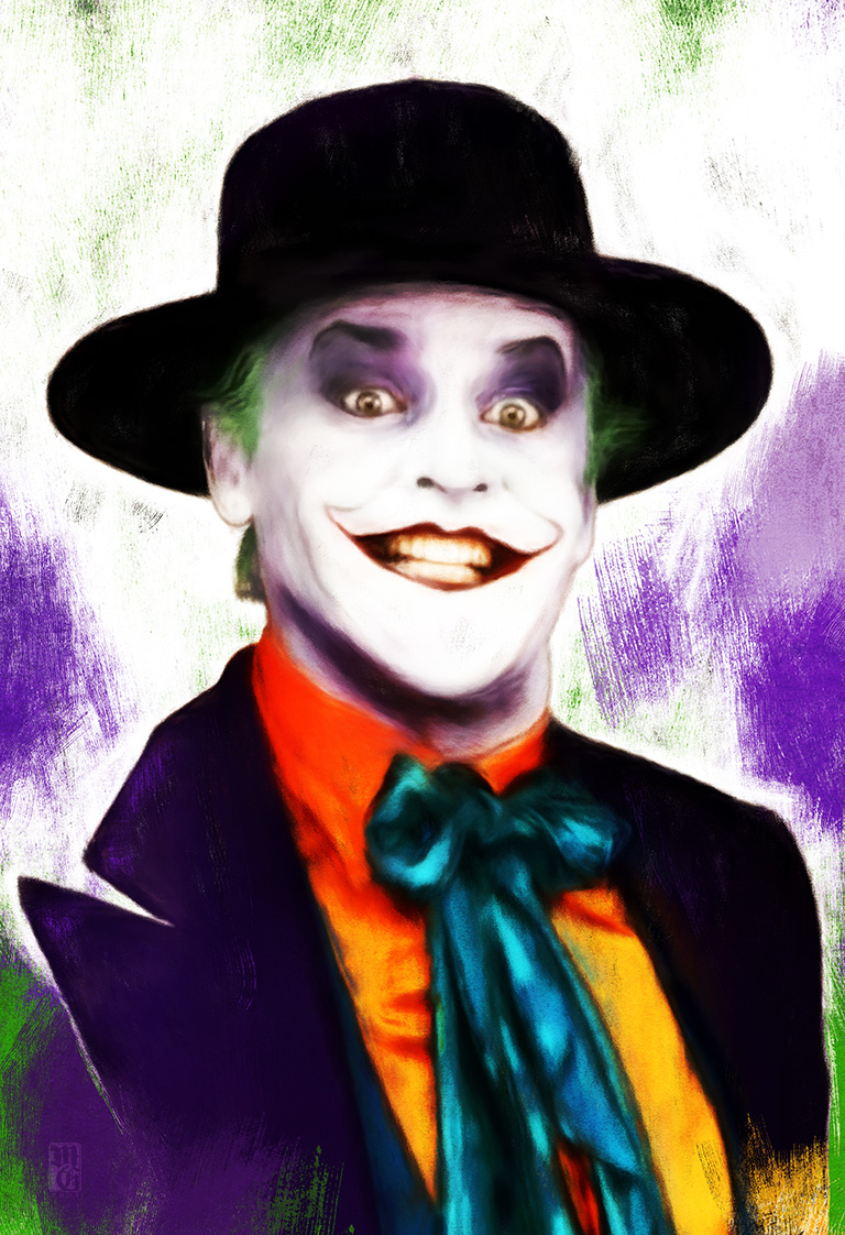 Sketch portrait of Jack Nicholson as the Joker