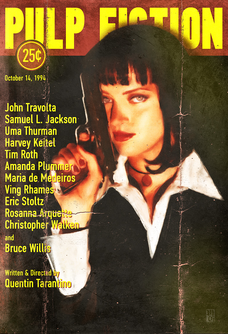 Weathered Pulp Fiction paperback cover