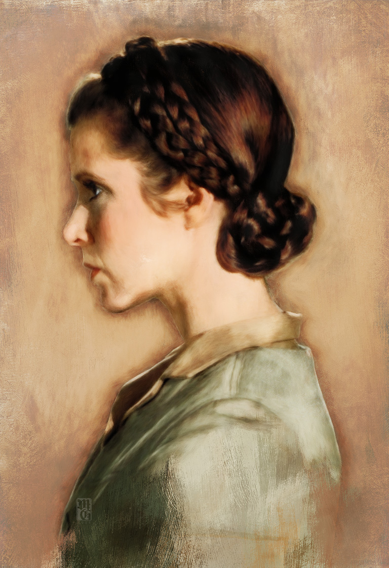 Portrait of Carrie Fisher as Princess Leia Organa