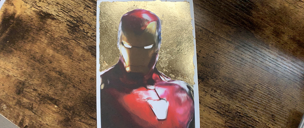 Iron Man with gold leaf print