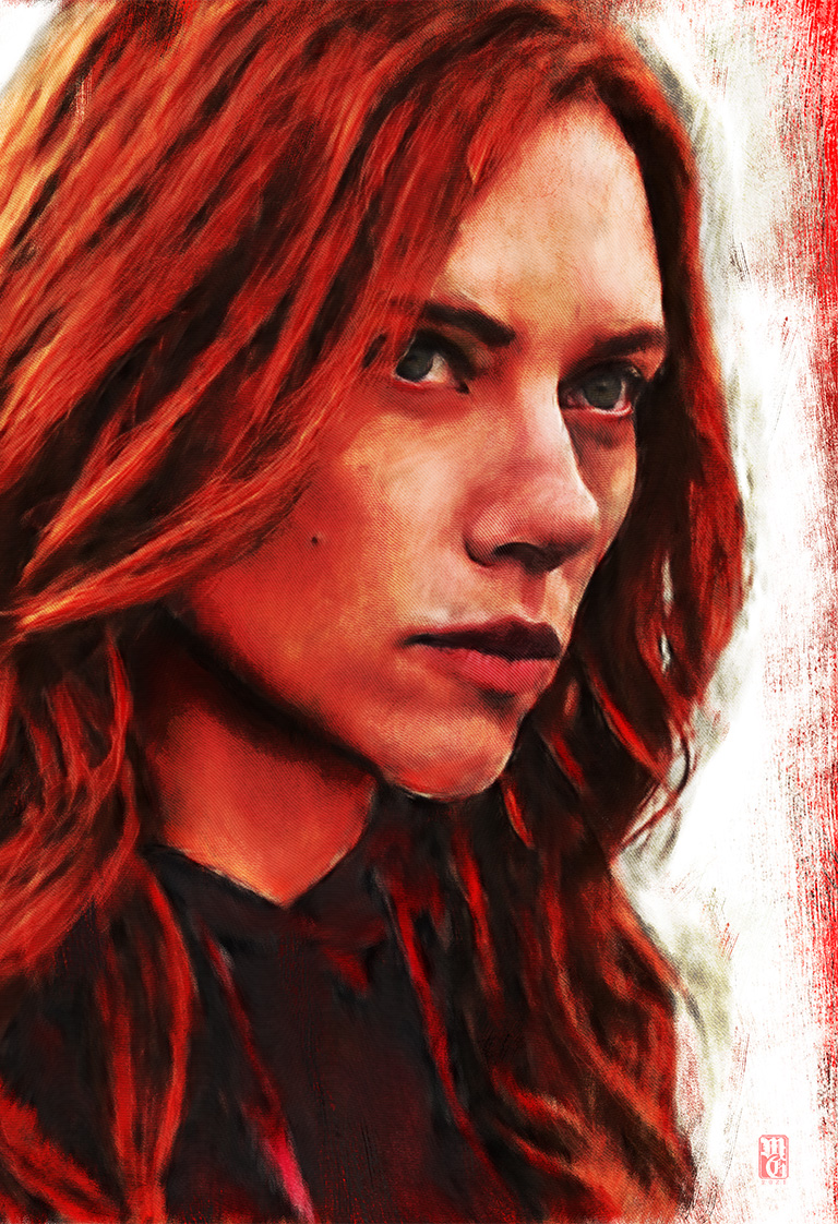 Portrait of Scarlett Johansson as Black Widow