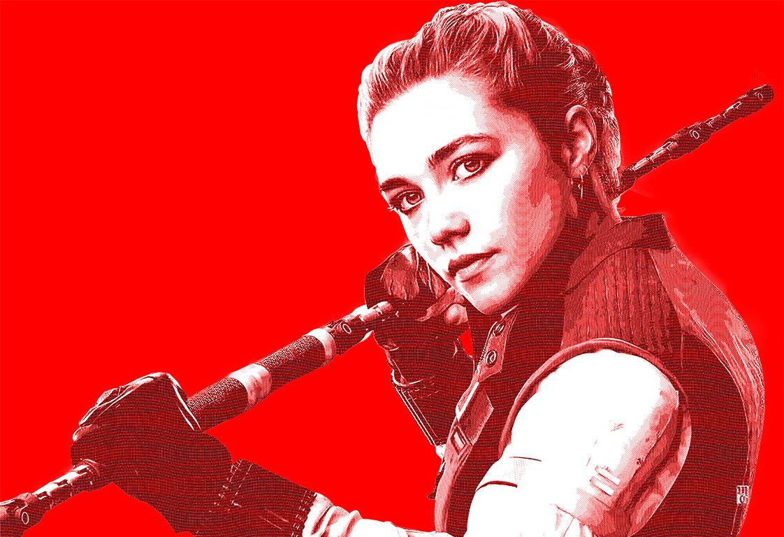 Portrait of Florence Pugh as Yelena from Black Widow