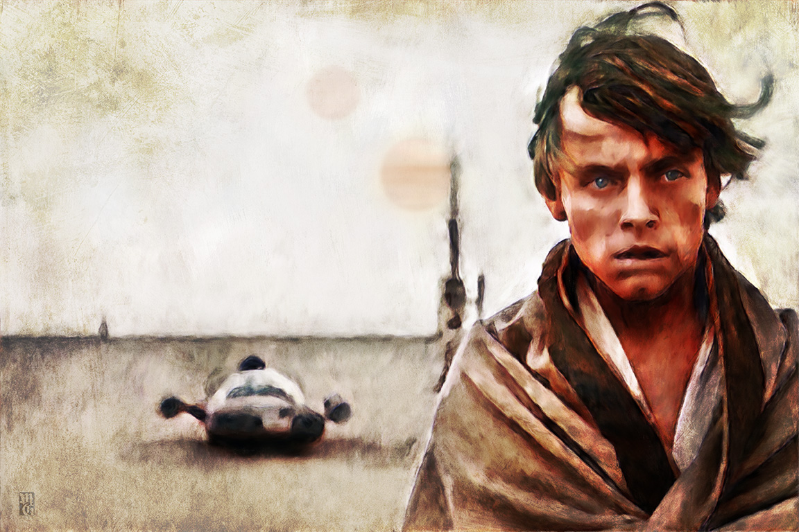 Portrait of Luke Skywalker on Tatooine