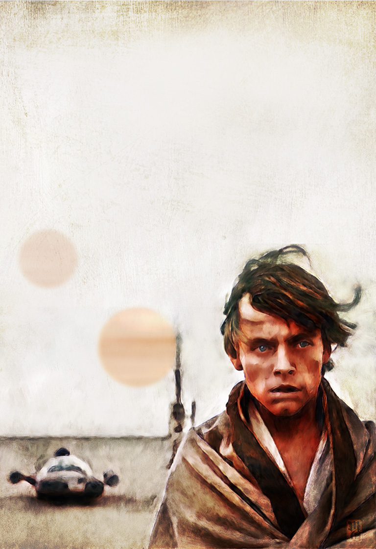 Portrait of Luke Skywalker on Tatooine