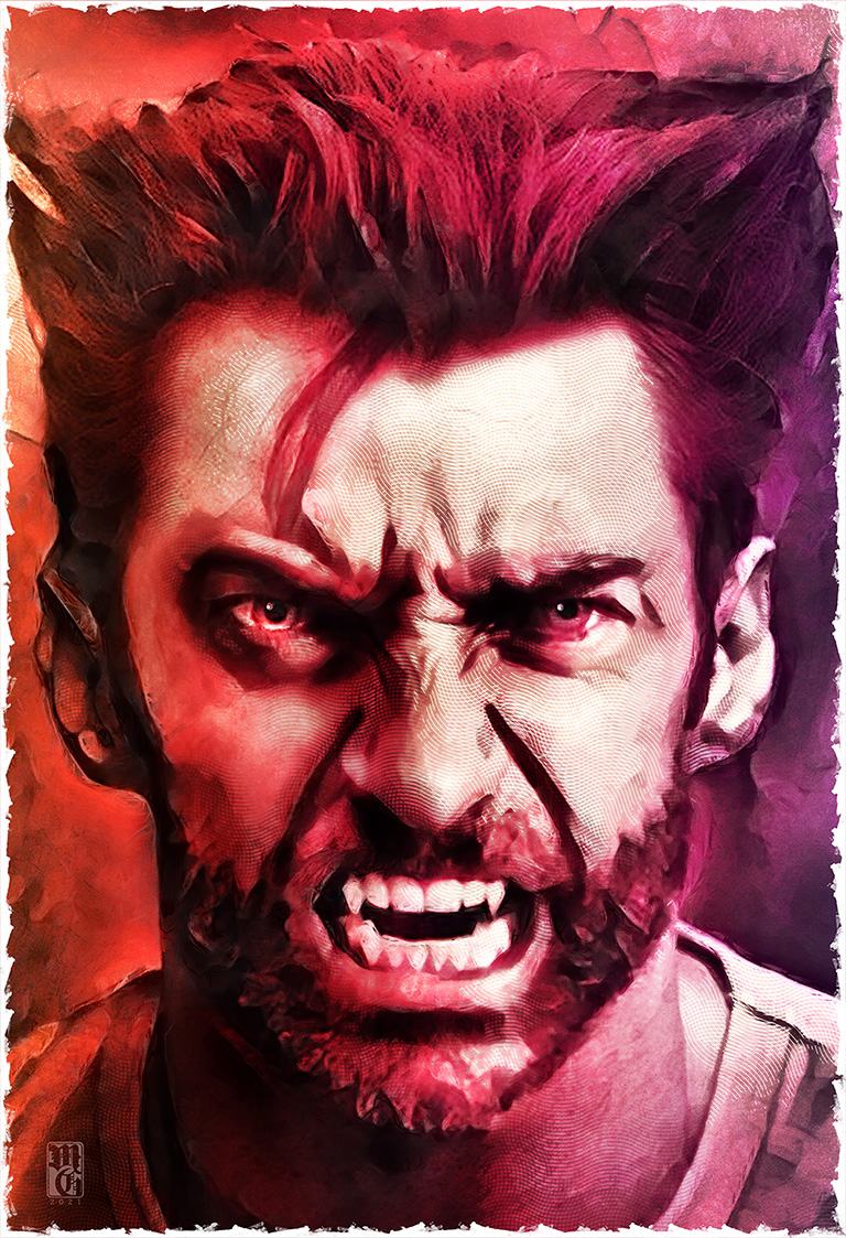 Portrait of Hugh Jackman as Wolverine