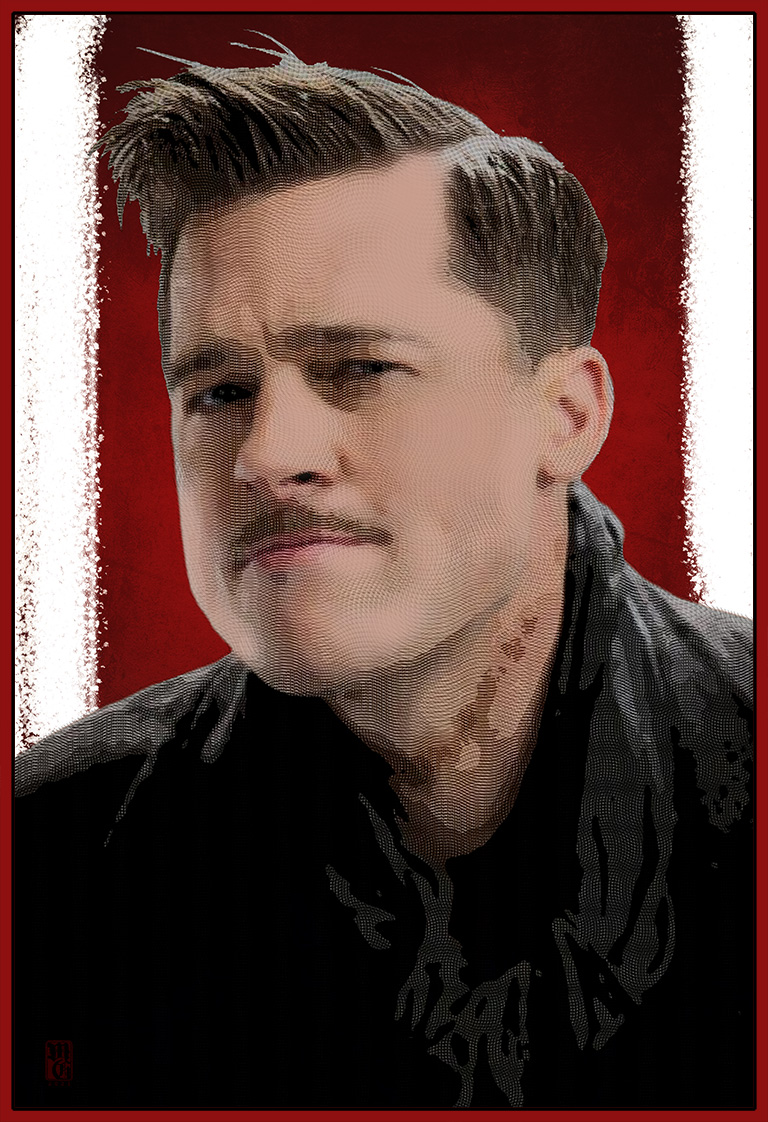 Portrait of Brad Pitt from Inglorious Bastards