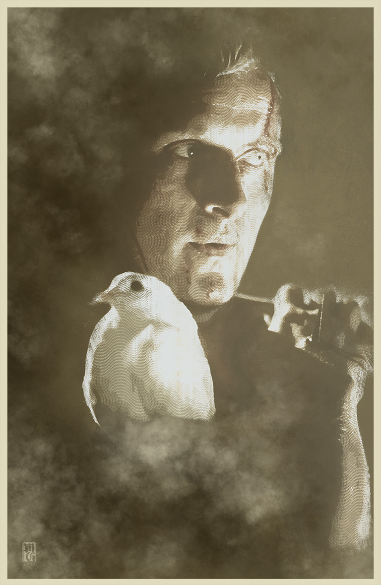 Illustration of Rutger Hauer as Roy Batty from "Blade Runner"