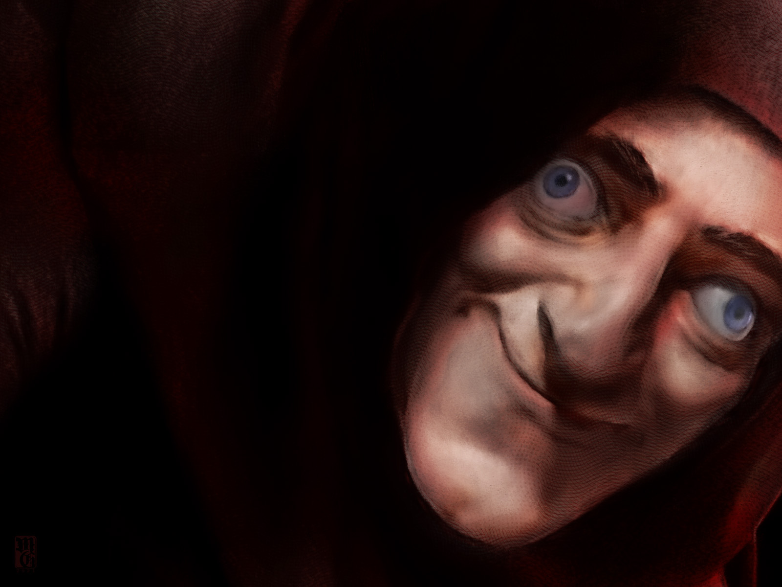 Detail of portrait of Marty Feldman as Igor