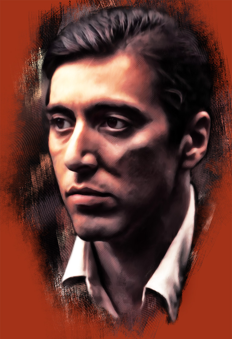 Portrait of Al Pacino as Michael Corleone