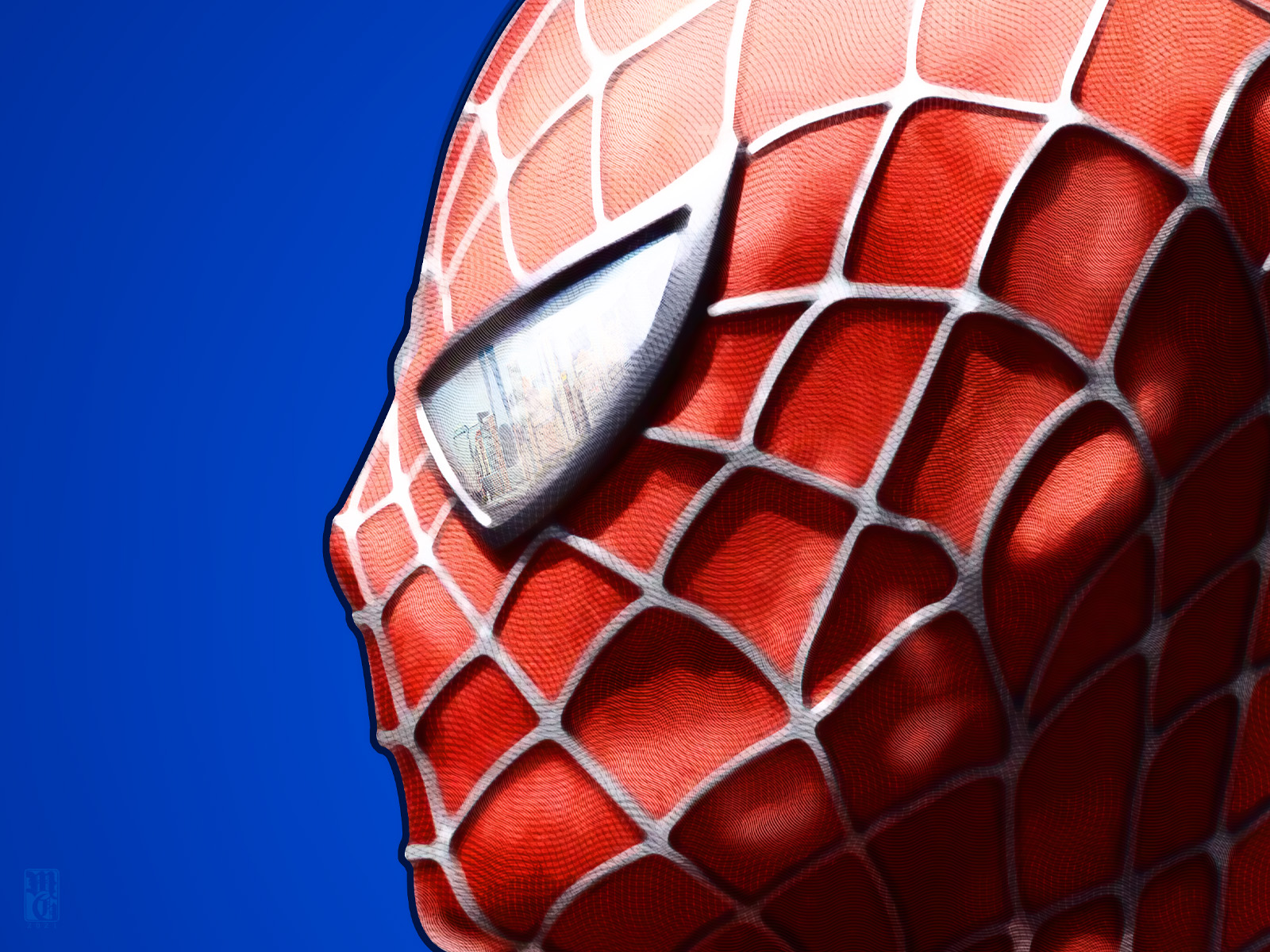Detail of the portrait of Spider-Man