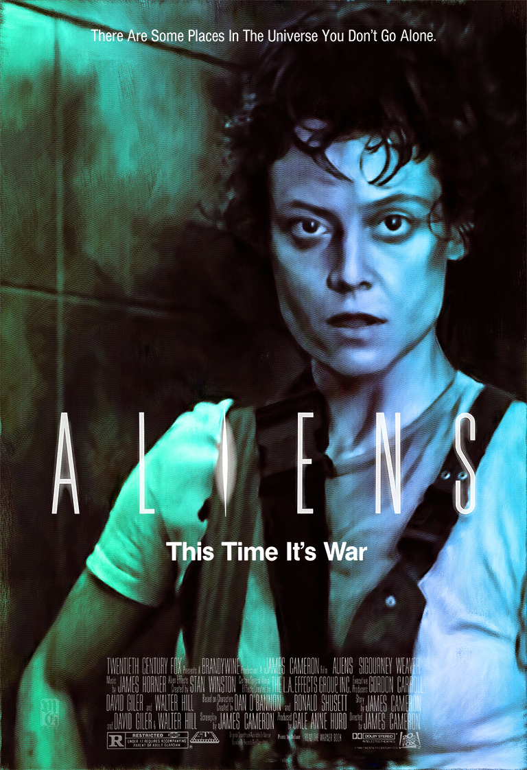Alternative movie poster for James Cameron's "Aliens" starring Sigourney Weaver
