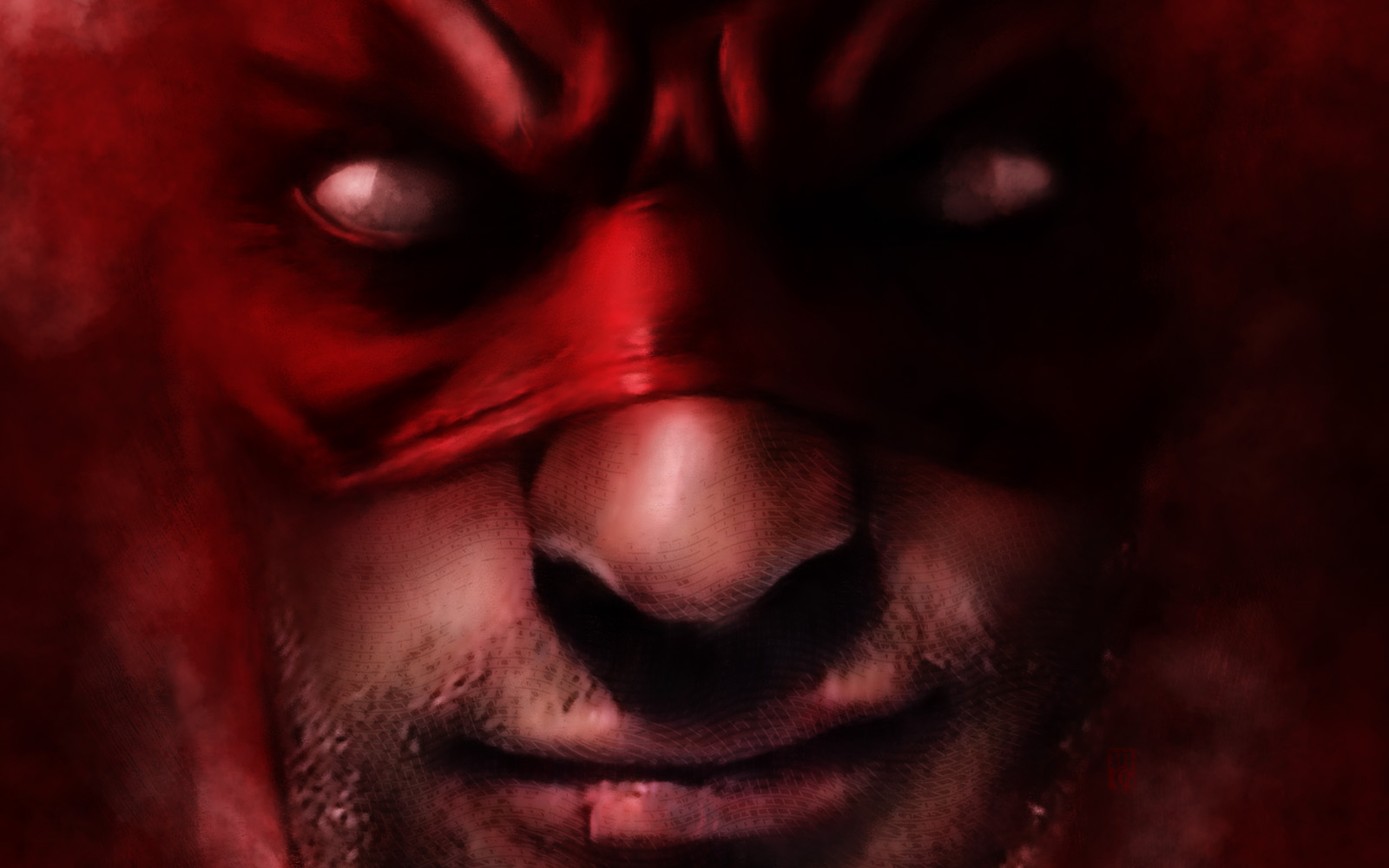 Detail of portrait of Daredevil