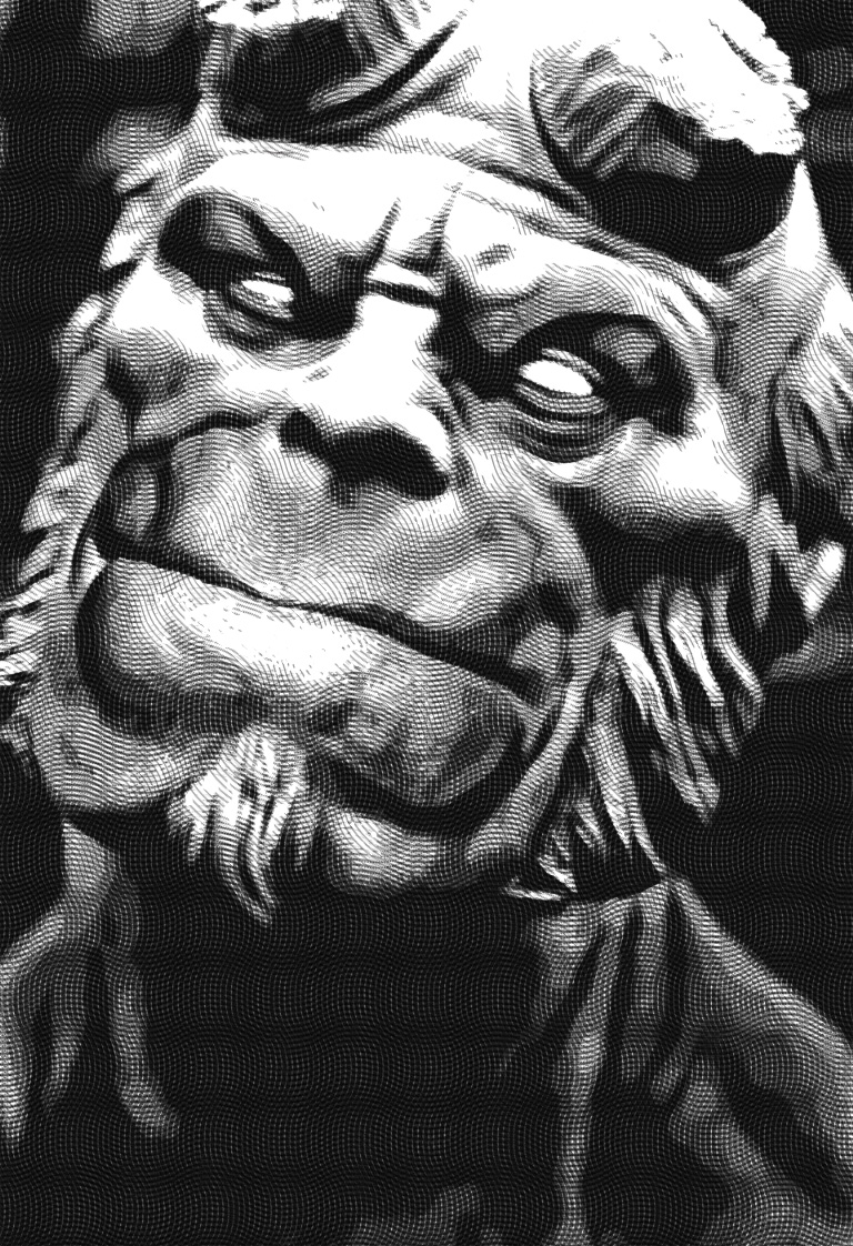 Base intaglio effect for the Hellboy illustration