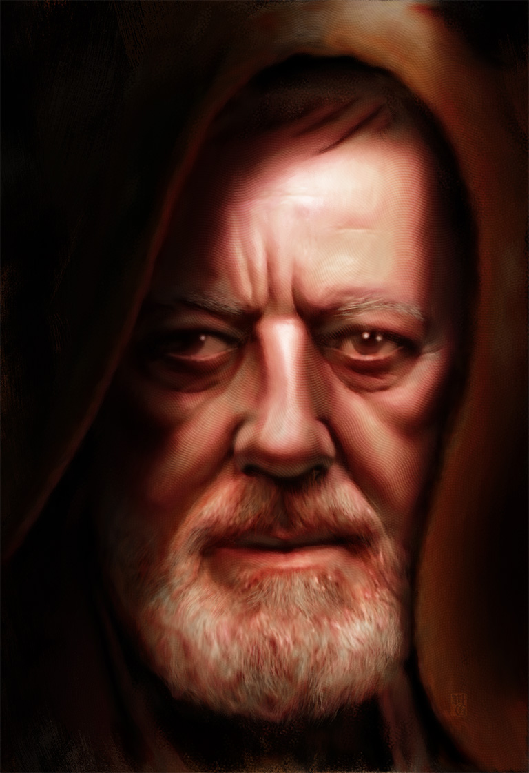 Portrait of Sir Alec Guinness as Obi-Wan Kenobi