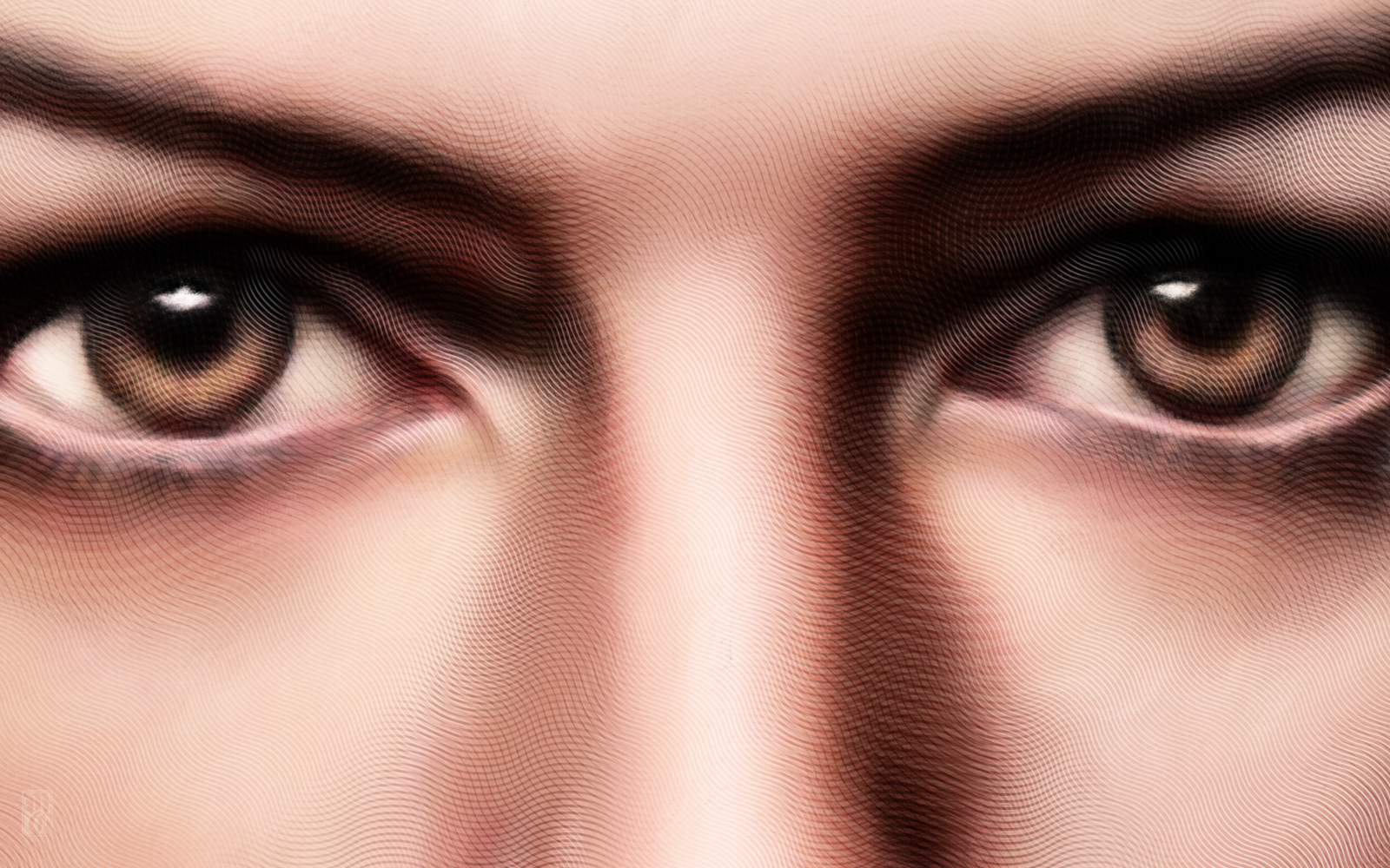 Detail of portrait of Anne Hathaway