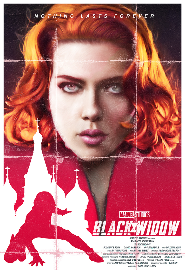 Aged variant alternative movie poster for the Black Widow
