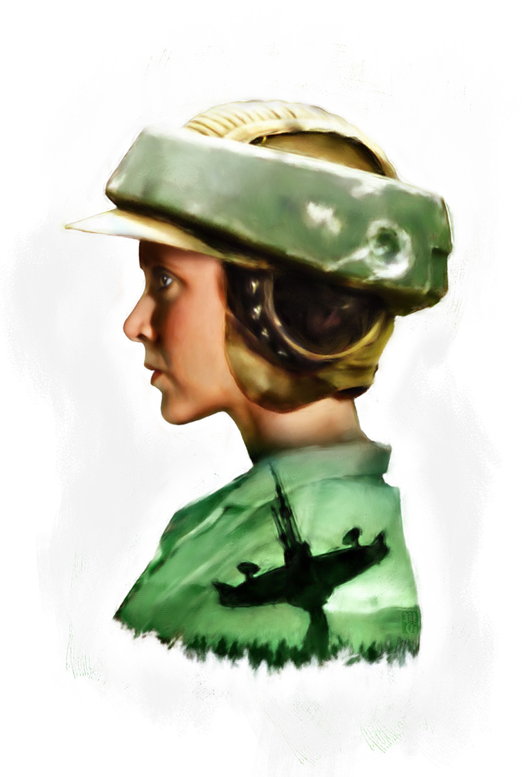 Portrait of Carrie Fisher as Princess Leia