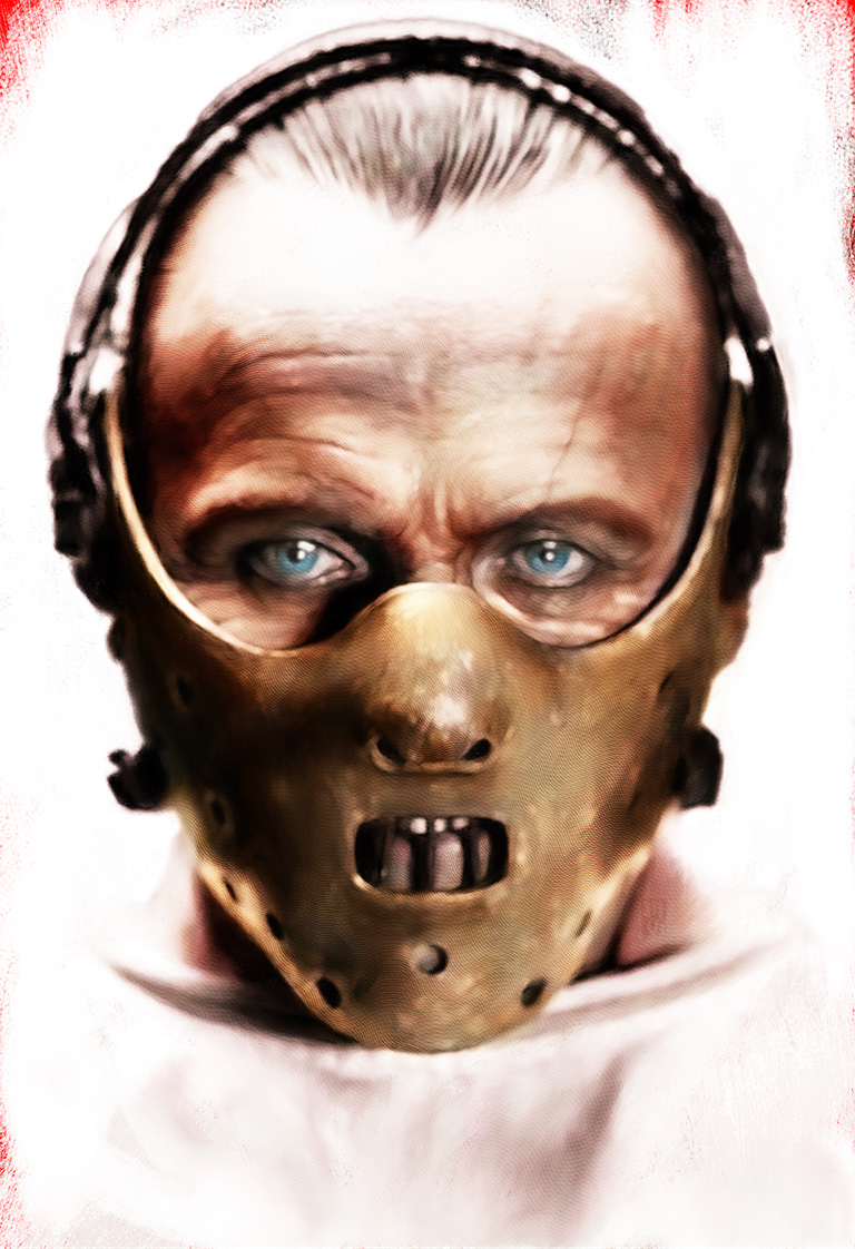 Portrait of Anthony Hopkins as Hannibal Lecter