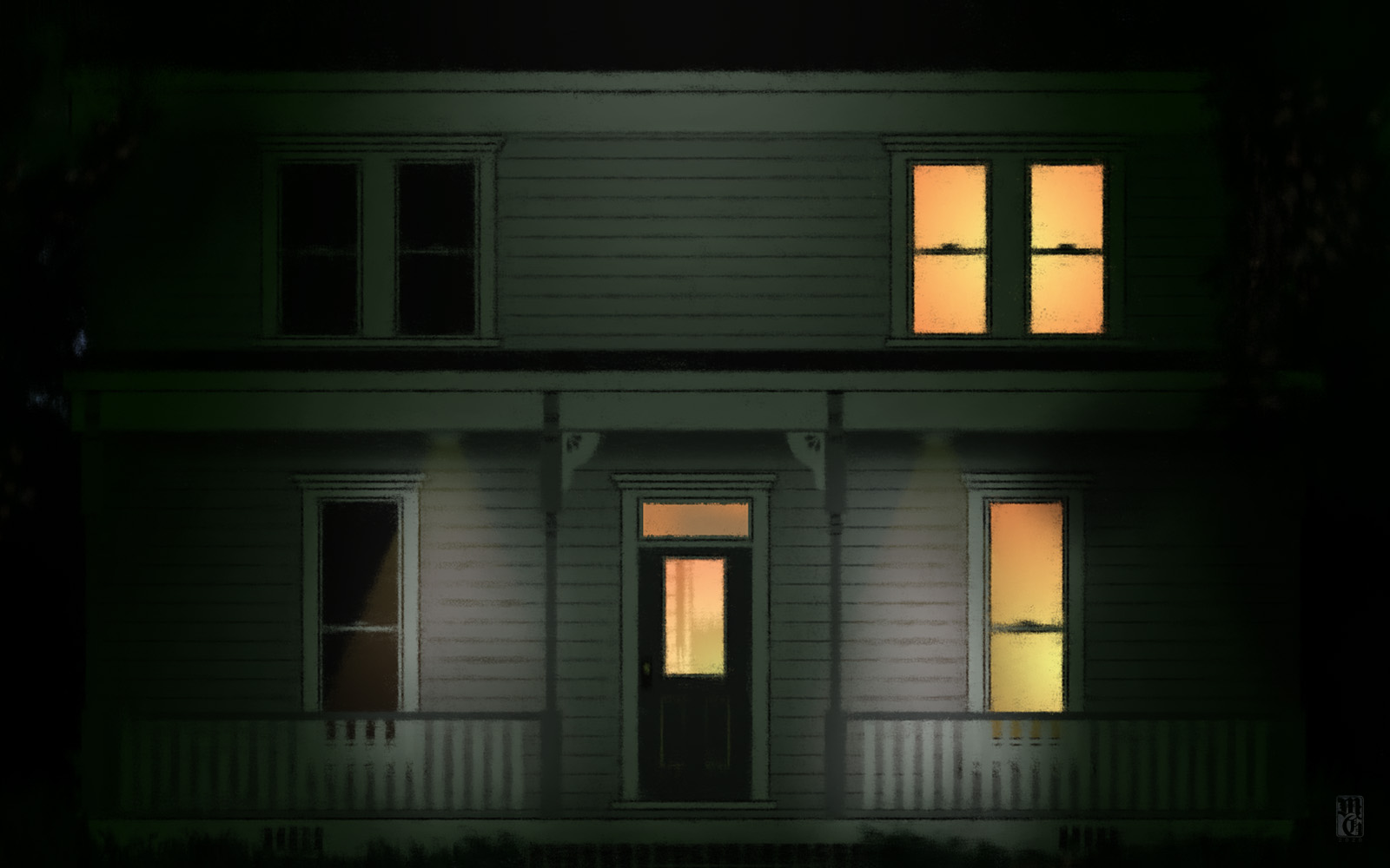 Detail of illustration for Printed in Blood's "Halloween" artbook