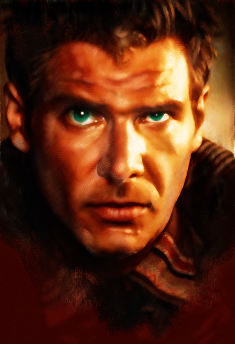 Portrait of Harrison Ford as Deckard from "Blade Runner"