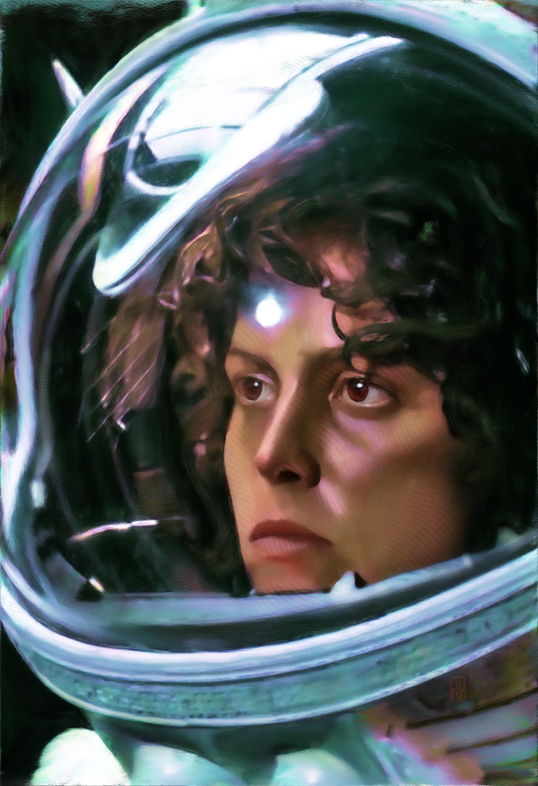 Portrait of Sigourney Weaver as Ellen Ripley