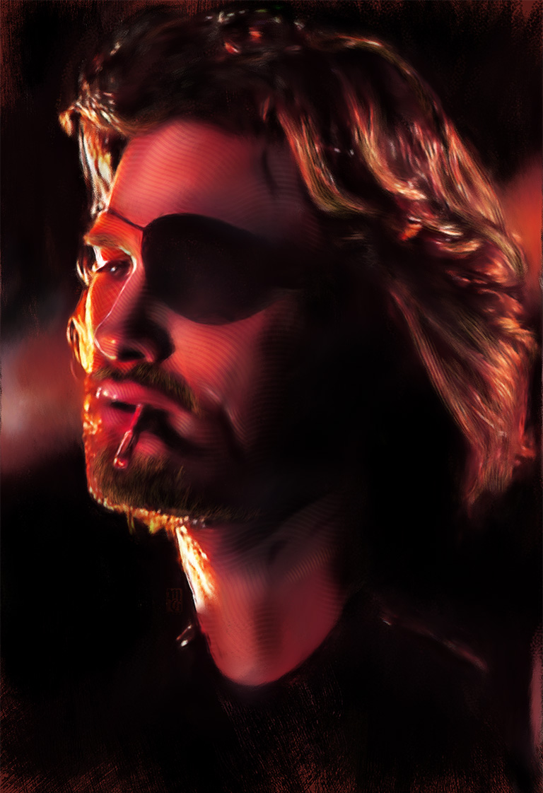 Portrait of Kurt Russell as Snake Plissken from John Carpenter's "Escape from New York"