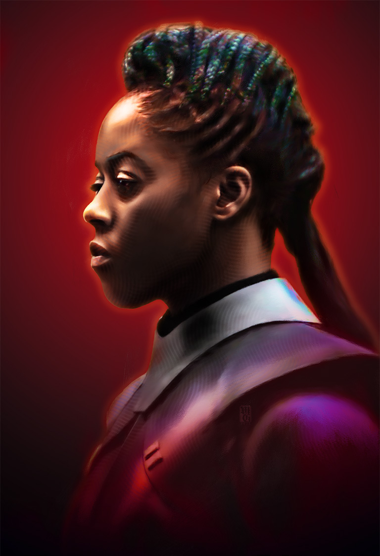 Reva 01c 768 Portrait of Moses Ingram as Reva, Third Sister, in "Obi-Wan Kenobi" on Disney+.