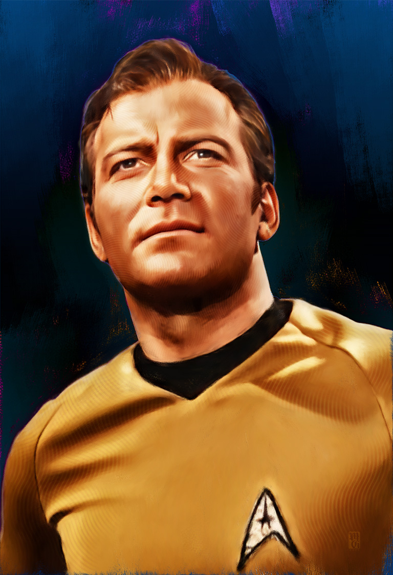 Portrait of William Shatner as James T. Kirk, from television's "Star Trek"