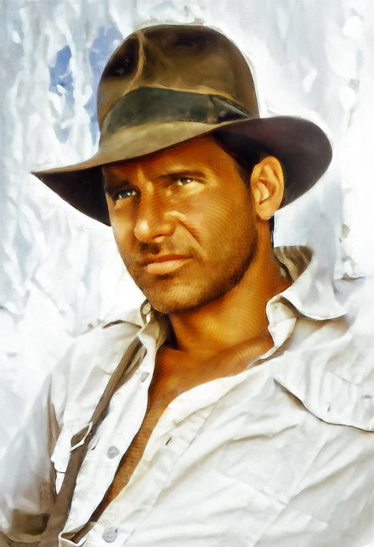 Sketch of Harrison Ford as Indiana Jones