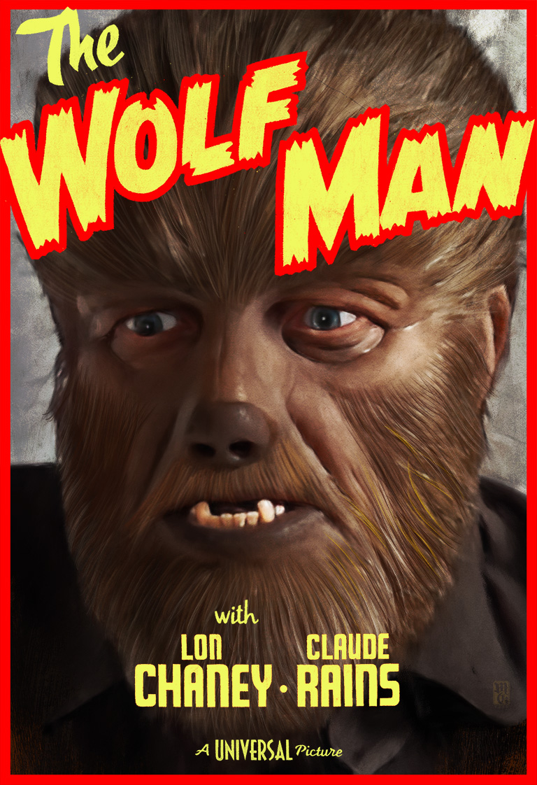 Alternative movie poster for "The Wolf Man"