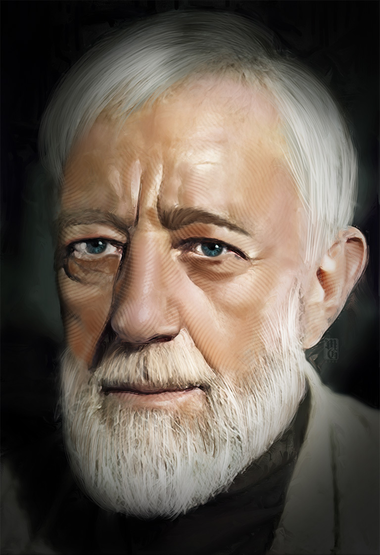 Portrait of Sir Alec Guinness as Obi-Wan Kenobi
